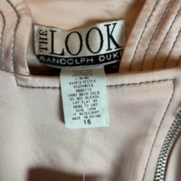 THE LOOK BY RANDOLPH DUKE VINTAGE LIGHT PINK MOTO JACKET SIZE 16 NWT - Picture 2 of 8